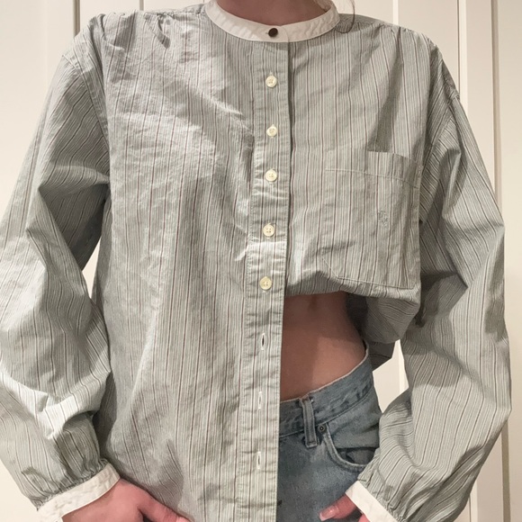 Ralph Lauren Men's Gray Striped Button Down Shirt - Picture 5 of 5